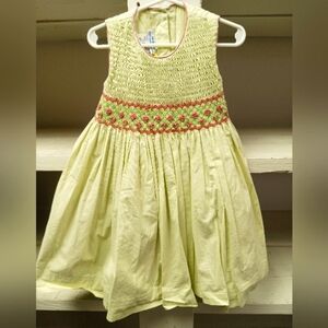 Two Friends SMOCKED Top Mint Green Dress Size 3T